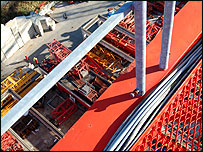 Looking down from a crane at HTC Plant Ltd