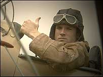 Biggles man in plane