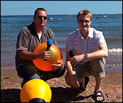 James (r) co-presenting with John Govier