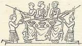 Illustration of Anglo-Saxons dining