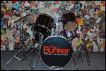 Drum kit in rehearsal room