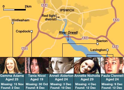 Suffolk murders map