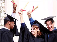University students on graduation day