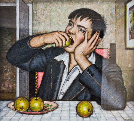 Alfred Janes' Boy With Apples, oil on canvas. Property of BBC Cymru Wales