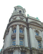 The impressive corner facade of the Belfast Tech