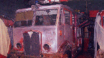 Fire engine stripped back to its shell