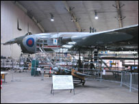 Vulcan XH558 being restored in the hangar