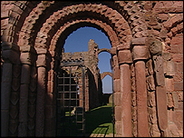 Close up of monastery on Lindisfarne