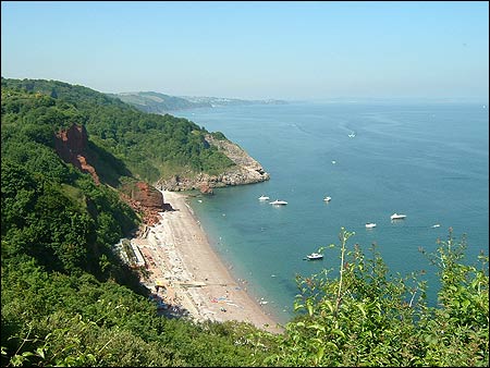 Looking down to Oddicombe Beach