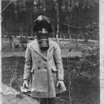 Me with my Gas Mask on in Kelsey Park, Beckenham in 1940