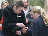 Mark Wilkinson working with children. Photo: SoS 