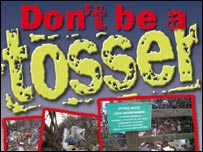 'Don't be a tosser' campaign poster