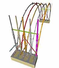 Stage 4 - the lower ribs of all five frames are erected