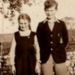 Mick and Mary ready for school, Cromer, 1943