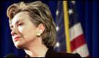 Hillary Clinton with American flag