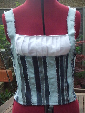 Denim corset