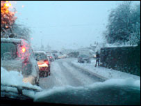 Cars in the snow