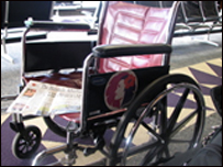 John Greene's airport wheelchair