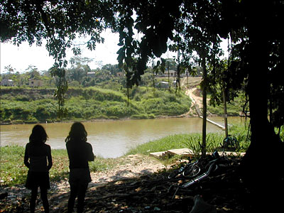 Children by Brazilian river