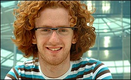 Picture: Chris Rankin sits outside The Forum in Norwich