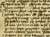 An excerpt from the 'Parker Chronicle', the oldest surviving manuscript from the 'Anglo-Saxon Chronicle' (890 AD)