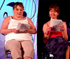 Catrin Jones a Heulwen Jones yn perfformio detholiad o'r ddrama fuddugol