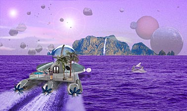 Speedboat on Damogran - by Roger Smith