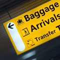 Airport arrivals sign