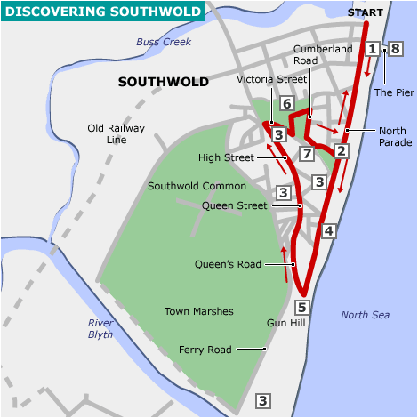 Discovering Southwold map