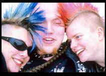 Punks with mohican hairstyles