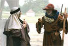 Photograph depicting two yeomen in conversation