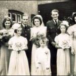 Don and Doris Street on their wedding day August 18th 1945. Don is 3rd in from the left, with his bride and her brother John Howell, also in the RAF next to her.