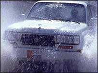 4x4 goes through a ford