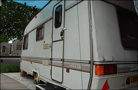The Caravan outside the New Wolsey Theatre