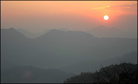 Sunset over Nepal on Valentine's day