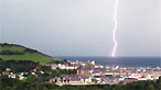 Lightning striking a bay