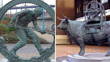 Boyesen's sculptures Mortal Coil and The Vision Of St Gwynllyw, courtesy of the artist