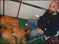 Mick Walker with Inka and Konna