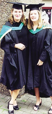Amanda and a friend at her graduation