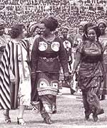 Averil, Brian's wife with Mama Kadzanira, official hostess to the President of Malawi, Dr Hastings Banda, in July 1980