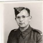 Pte Harold Pollins as a new recruit in the Queen's Royal (West Surrey)Regiment at Maidstone July 1944. Note the haircut. Pte Harold Pollins as a new recruit in the Queen's Royal (West Surrey)Regiment at Maidstone July 1944. Note the haircut.