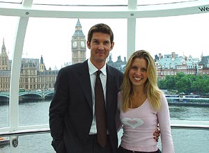 Helen with Julian on the London Eye