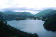 Photograph showing the view of the lake as seen from Dove Cottage