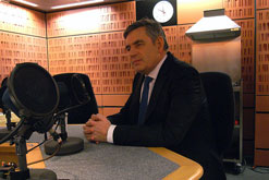 Gordon Brown in the Woman's Hour studio