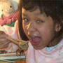 eating the dumplings