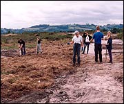 Volunteers clearing the heath