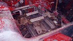 Rotten roof of fire engine