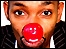 Des Coleman with a red nose