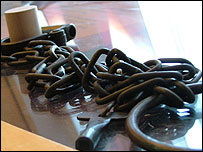 Chains used on enslaved Africans 