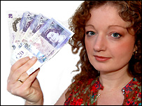 Frances Finn flashes the cash
